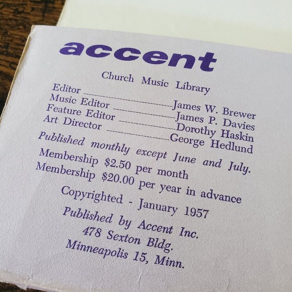 Accent Gospel Trumpet Company Church Music Library Vintage 1957 Sheet Music MN - Picture 3 of 12